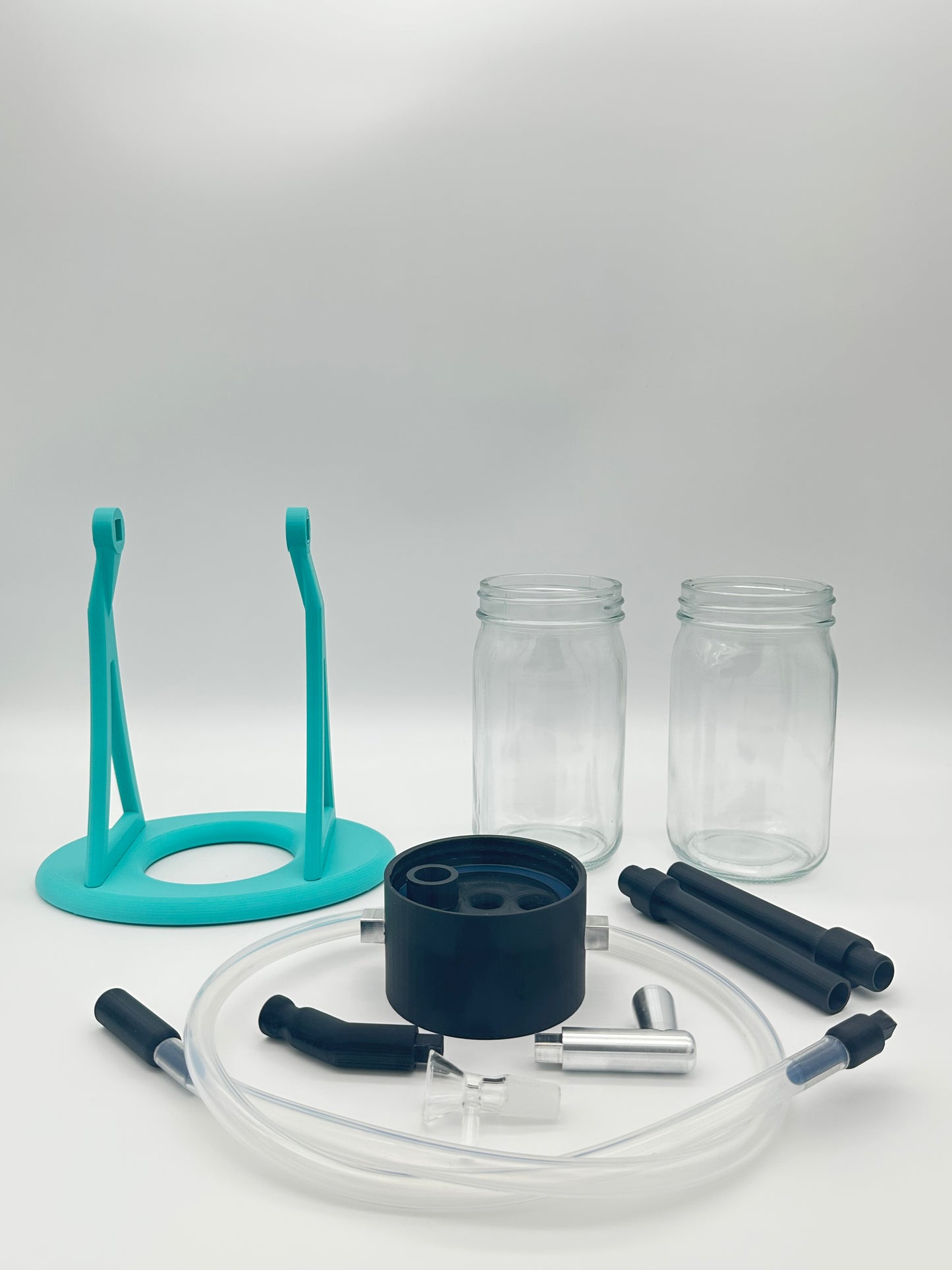 Teal Blue / Black Gravity Glass Infuser