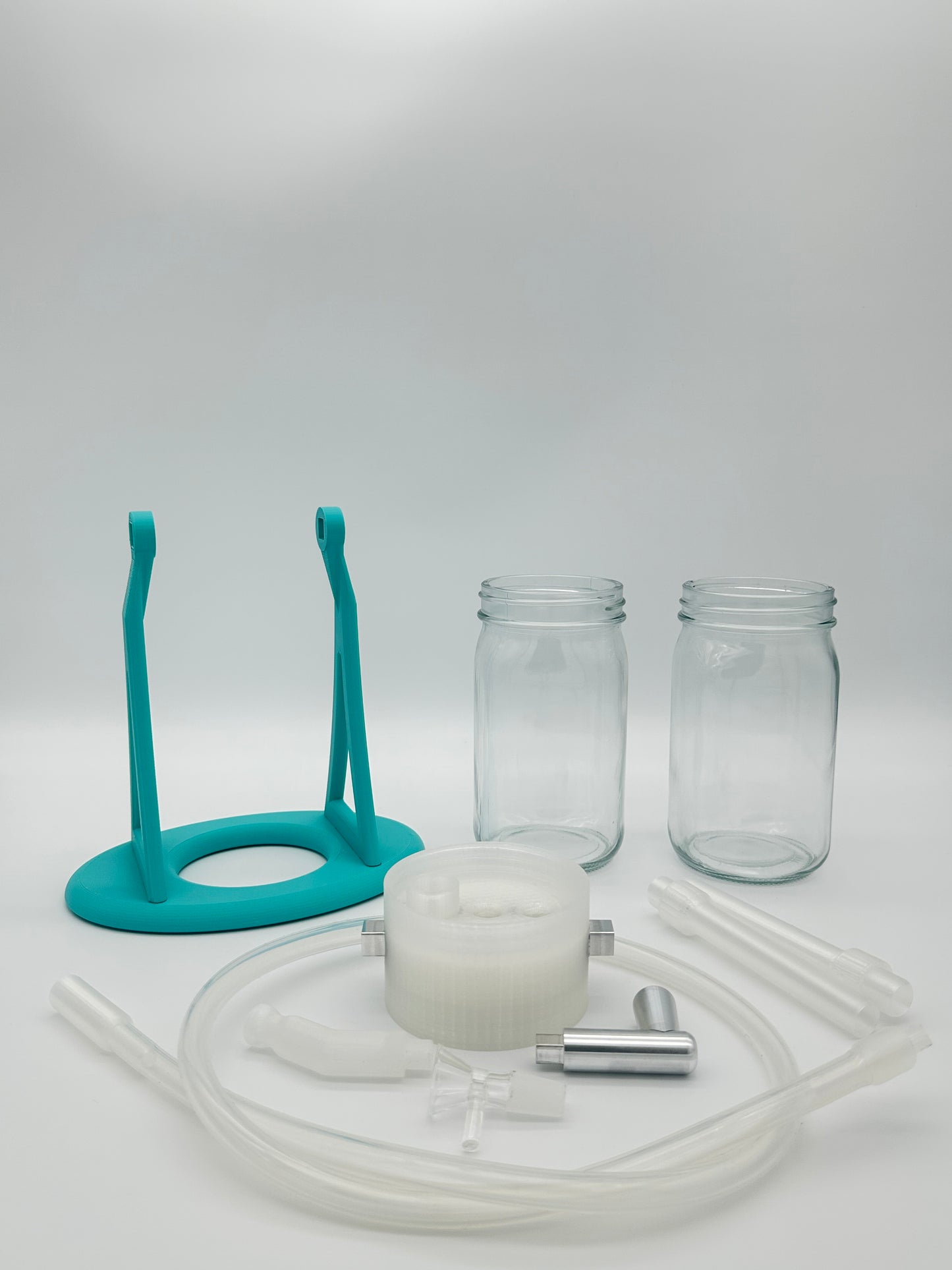 Teal Blue / Clear Gravity Glass Infuser