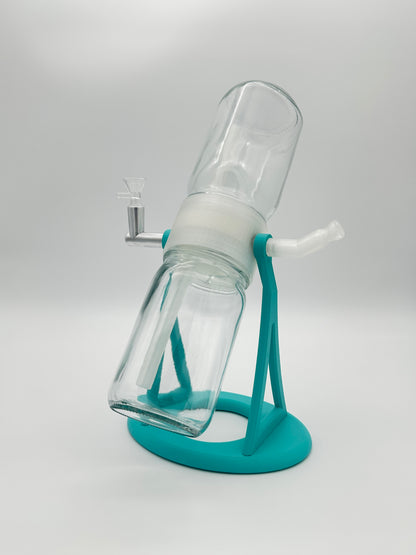 Teal Blue / Clear Gravity Glass Infuser