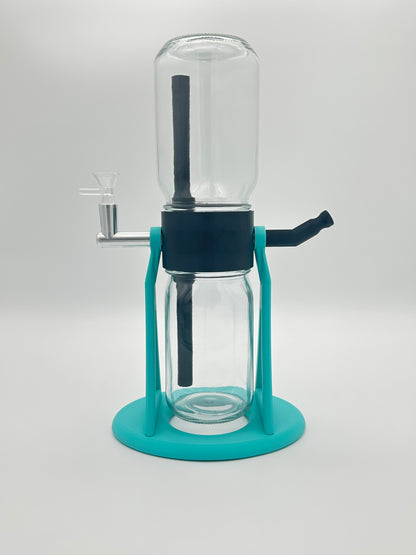 Teal Blue / Black Gravity Glass Infuser