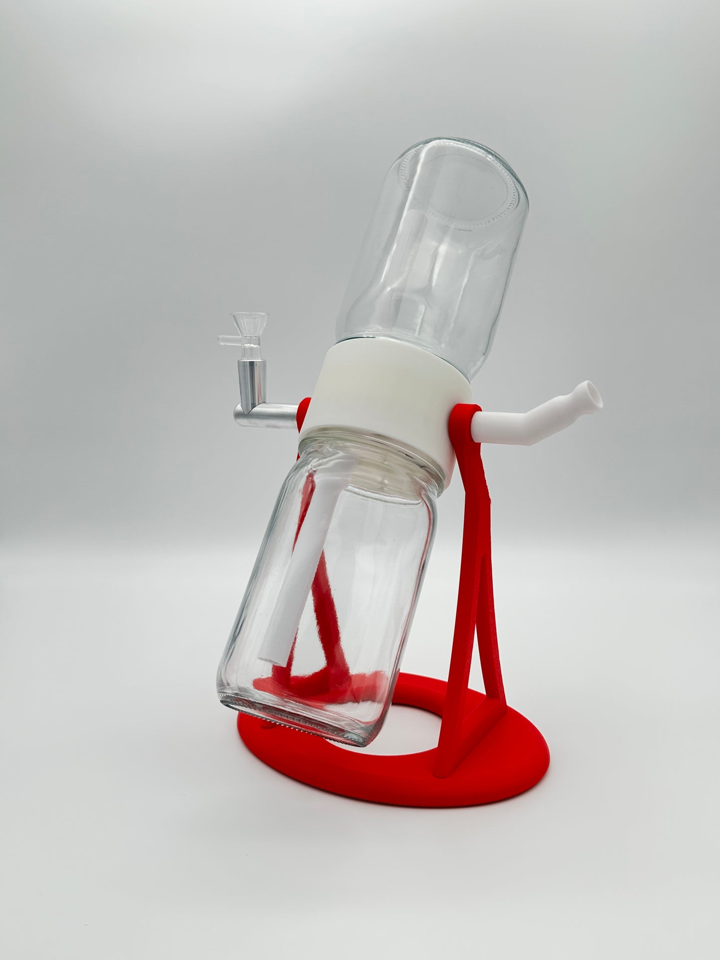 Candy Apple Red / White Gravity Glass Infuser