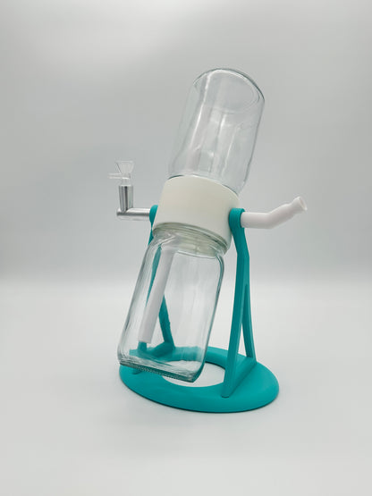 Teal Blue / White Gravity Glass Infuser