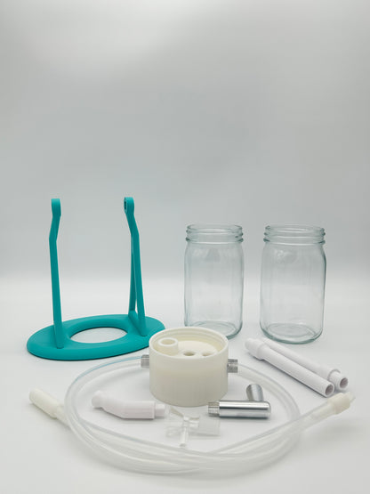 Teal Blue / White Gravity Glass Infuser